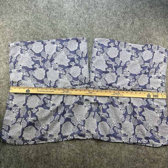 ANTHROPOLOGIE Kaftan Blouse Woman One Size Blue Floral Tie Front Flowy Sheer - Picture 12 of 13